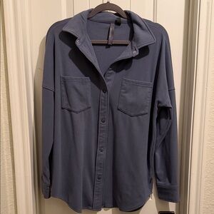 Mondetta Grayish Blue Snap Up Fleece Shirt or Jacket